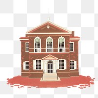 Philadelphia png sticker, Carpenters' Hall, architecture on transparent background.   Remixed by rawpixel.