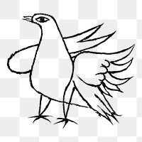 McCarthy Peace bird png sticker, transparent background.  Remixed by rawpixel.