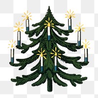 Christmas tree png festive sticker, transparent background.  Remixed by rawpixel.