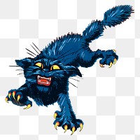 Treat 'em rough png sticker, cat illustration, transparent background.  Remixed by rawpixel.