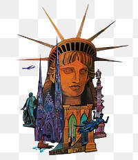 Statue of Liberty png sticker  on transparent background.   Remixed by rawpixel.