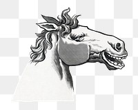 Laughing horse png sticker, It's enough to make a horse laugh, transparent background.  Remixed by rawpixel.