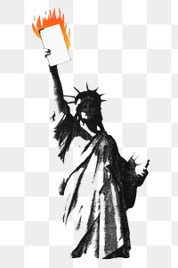 PNG Liberty of Statue sticker, transparent background. Original public domain image from the Library of Congress. Digitally enhanced by rawpixel.