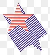 Vintage US star png red and blue sticker, transparent background.  Remixed by rawpixel.