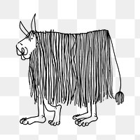 Strange png beasts of the world: Yak (tibet), transparent background.  Remixed by rawpixel.