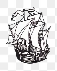 The last voyage png sticker, of the Donna Isabel, transparent background.   Remixed by rawpixel.