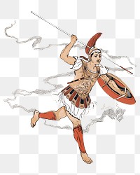 Gladiator png Greek warrior sticker, transparent background.  Remixed by rawpixel.