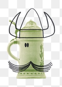 Viking jug png object sticker, transparent background.   Remixed by rawpixel.