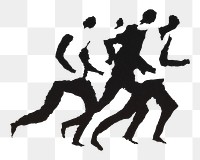 Silhouette runner png sport sticker, transparent  background.  Remixed by rawpixel.