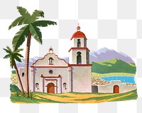 Vintage church png sticker, architecture on transparent background.   Remixed by rawpixel.
