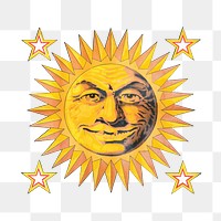 Happy sun png sticker, transparent background.  Remixed by rawpixel.