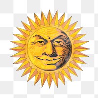 Smiling sun png sticker, transparent background.  Remixed by rawpixel.