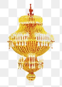 Chandelier png sticker, transparent background. Original public domain image from Wikimedia Commons. Digitally enhanced by rawpixel.