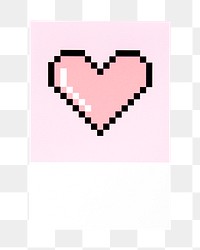 Pixelated heart png 3D illustration in transparent background