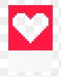 Pixelated heart png 3D illustration in transparent background