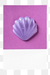 3D png seashell, purple shape in transparent background