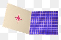 Purple foldable card png sticker, transparent background