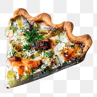 Potato salmon tart png sticker, transparent background