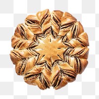 Pastry png, poppy seed star bread in transparent background