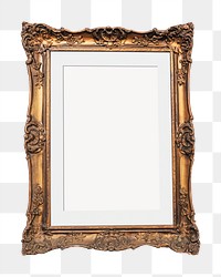 Png antique picture frame sticker, transparent background