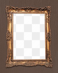 Antique picture frame png mockup, transparent design