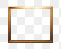 Gold picture frame  png sticker, transparent background