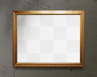 Gold picture frame  png mockup, transparent design