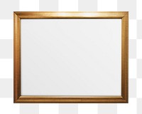 Gold picture frame  png sticker, transparent background