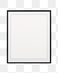Black picture frame  png sticker, transparent background