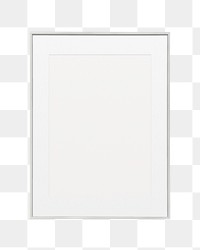 White picture frame  png sticker, transparent background
