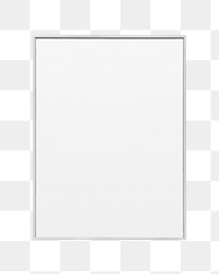 Png white picture frame sticker, transparent background