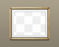 Gold luxury frame  png mockup, transparent design