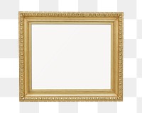 Vintage gold  frame  png sticker, transparent background