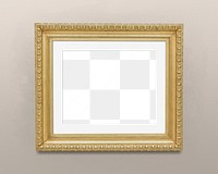 Vintage gold  frame  png mockup, transparent design