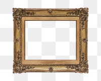 Vintage ornamental frame  png sticker, transparent background