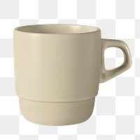 Beige coffee cup png sticker, transparent background