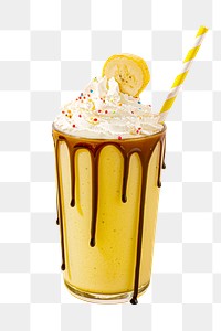 PNG milkshake with whipped cream in transparent background