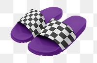 Purple flip-flop png sticker, fashion transparent background