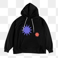 Black hoodie png sticker, fashion transparent background