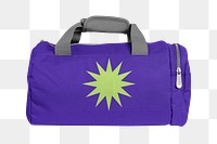 Purple duffle bag  png sticker, fashion transparent background