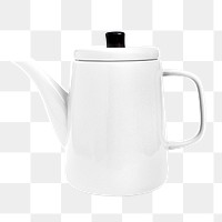 White tea pot png sticker, transparent background