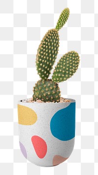 Cute cactus png sticker, transparent background