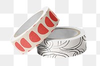 Abstract patterned washi tapes  png sticker, transparent background