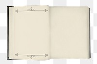 Vintage notebook png sticker, transparent background