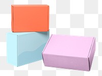 Colorful boxes png sticker, small business packaging, transparent background