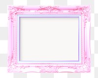 Pink picture frame png sticker, transparent background