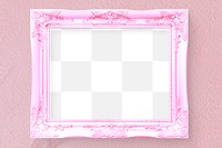 Pink picture frame png mockup, transparent design