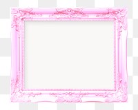 Png pink picture frame sticker, transparent background