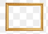 Vintage gold  frame png sticker, transparent background