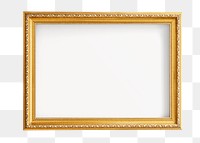 Vintage gold  frame png sticker, transparent background